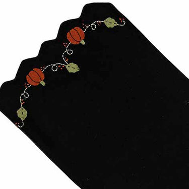Pumpkins And Vines Black Table Runner TRAR0066 - The Fox Decor